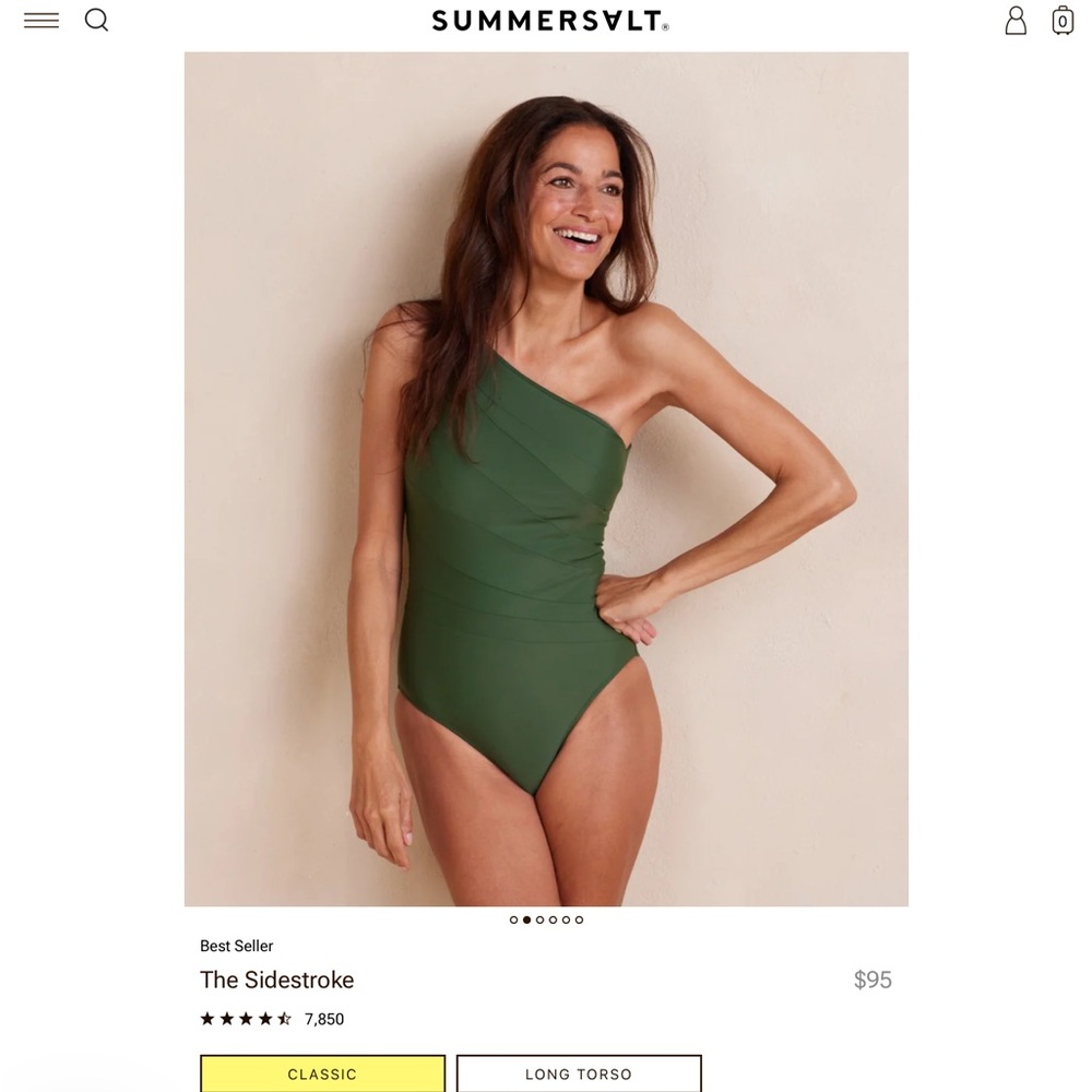 The Sidestroke Green One Shoulder Swimsuit